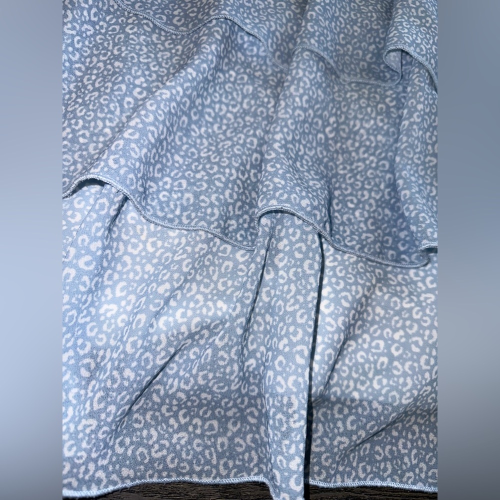 Altard State Blue Cheetah Ruffle Dress L/XL - Picture 6 of 8